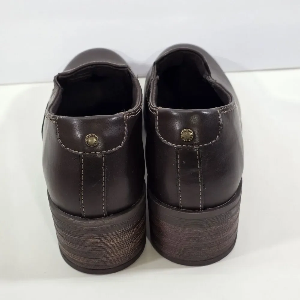 Eastland Brooke Womens Slip On Clogs Brown Comfort Workwear Casual Shoes Size 9